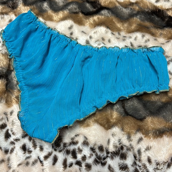 Vintage Victoria Secret Panties “Very Sexy” Turquoise & Gold - Picture 5 of 6
